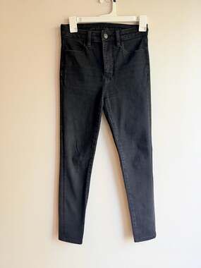 American Eagle Dream Jean Super Hi-Rise Jegging Black Size 0 Regular